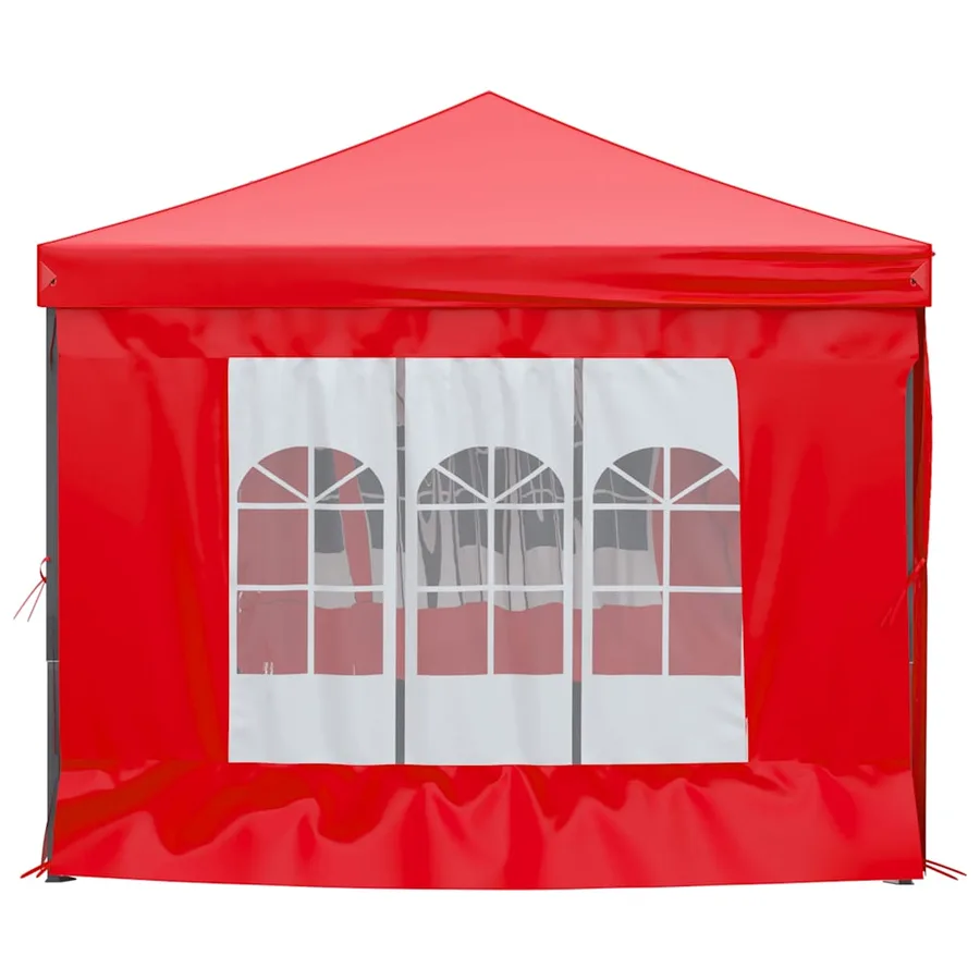 Tente de réception pliable avec parois Rouge 3x6 m - 4