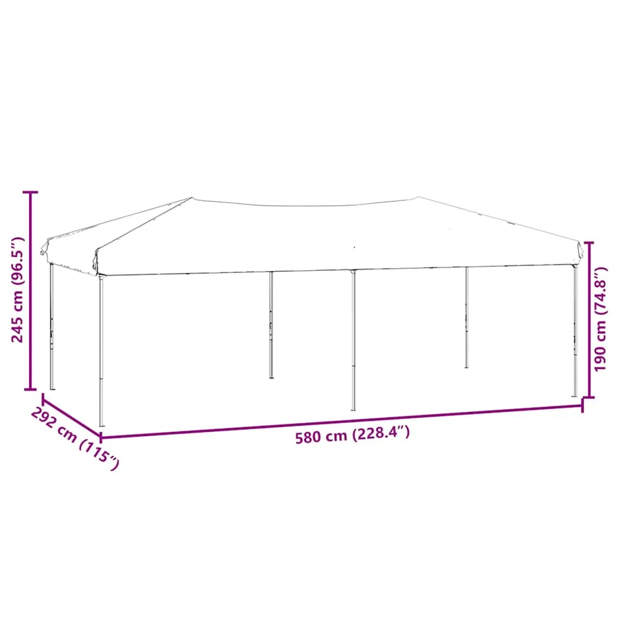 Tente de réception pliable avec parois Rouge 3x6 m - 9