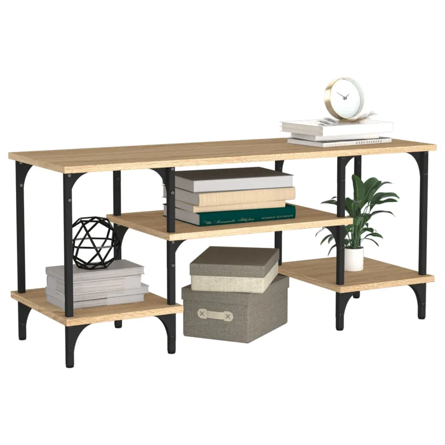 Meuble TV chêne sonoma 102x35x45,5 cm bois d'ingénierie - 4
