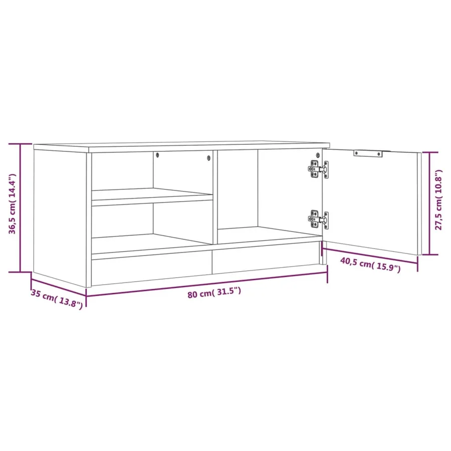 Meubles TV 2 pcs Sonoma gris 80x35x36,5 cm Bois d'ingénierie - 8