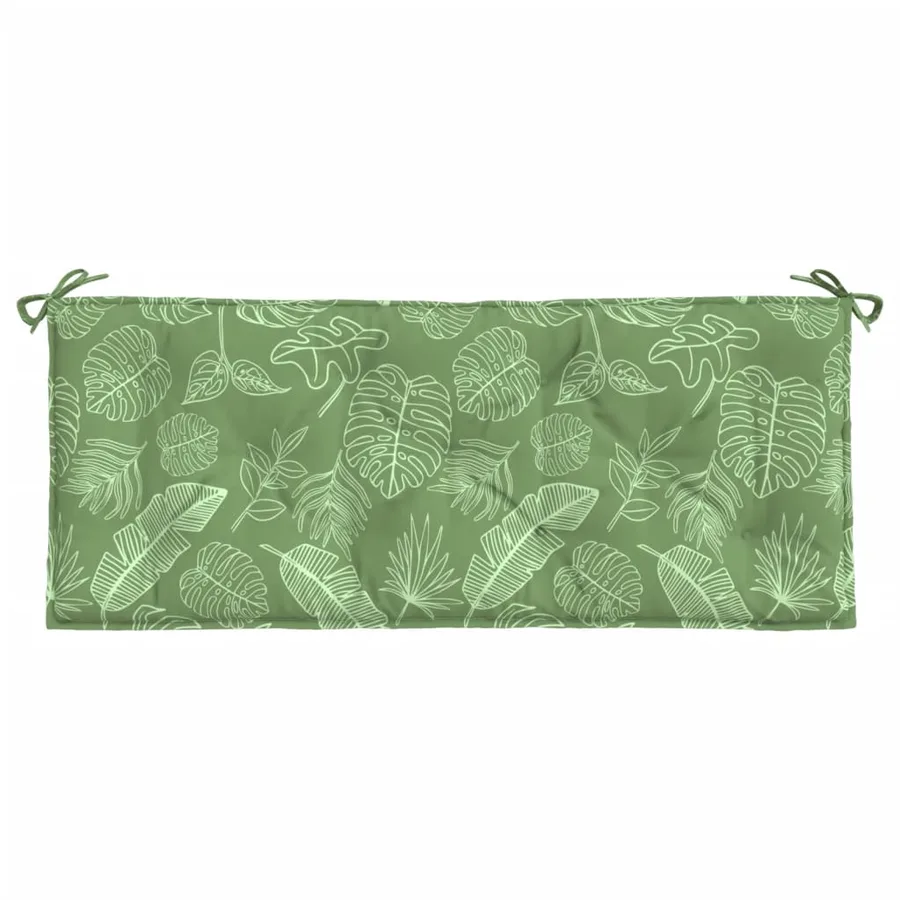 Coussin de banc de jardin motif de feuilles 120x50x7 cm tissu - 4