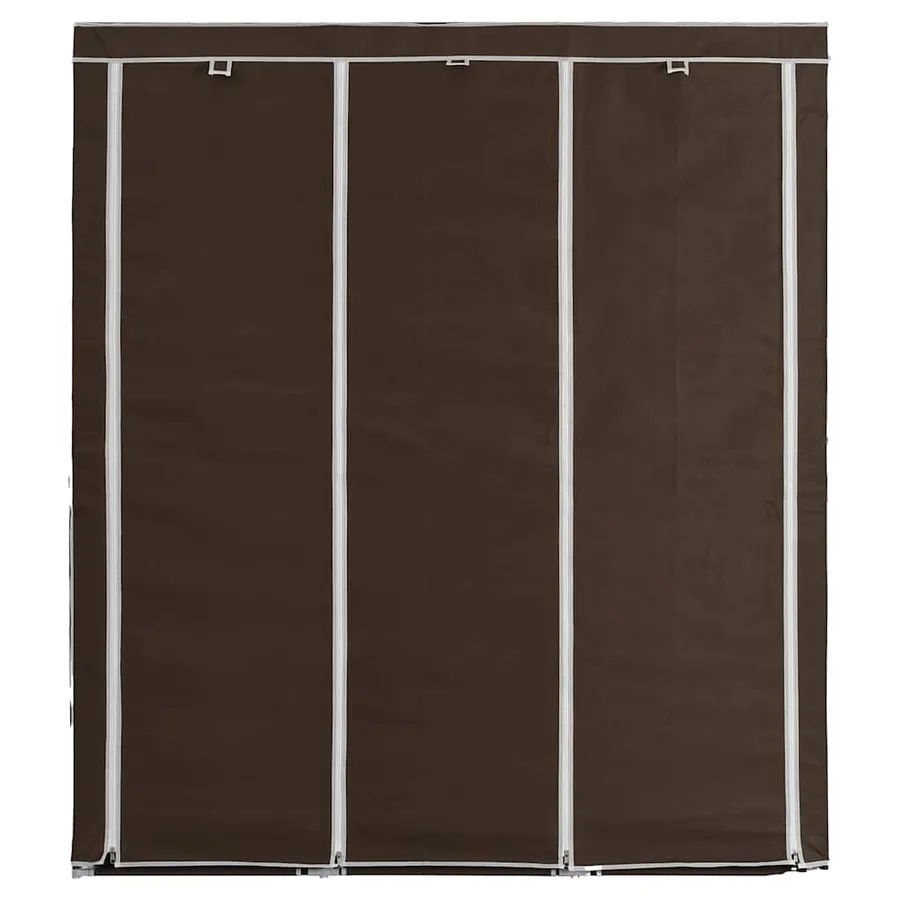 Armoire avec compartiments et barres Marron 150x45x175 cm Tissu - 4