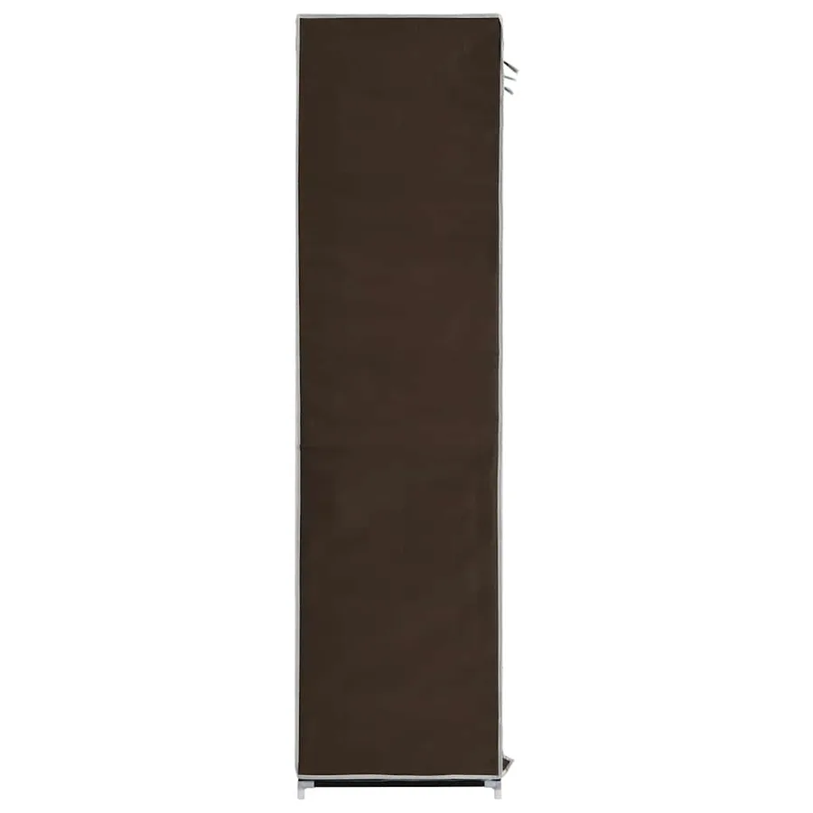 Armoire avec compartiments et barres Marron 150x45x175 cm Tissu - 6