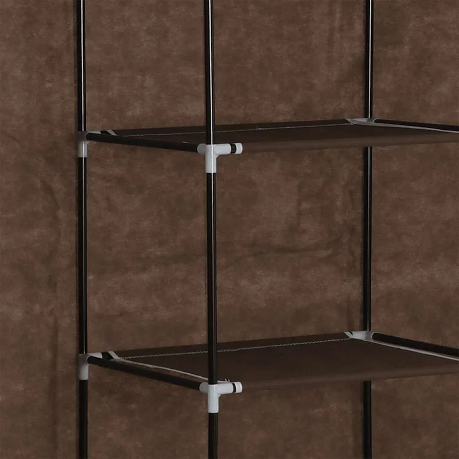 Armoire avec compartiments et barres Marron 150x45x175 cm Tissu - 8
