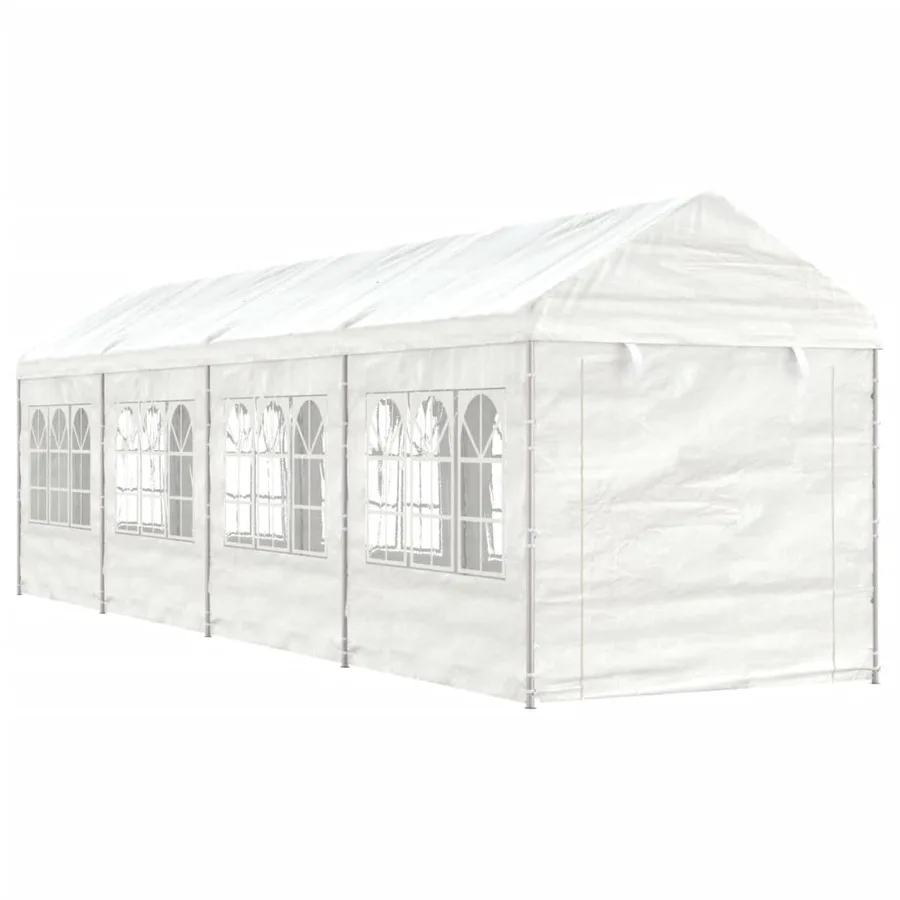 Belvédère avec toit blanc 8,92x2,28x2,69 m polyéthylène - 2