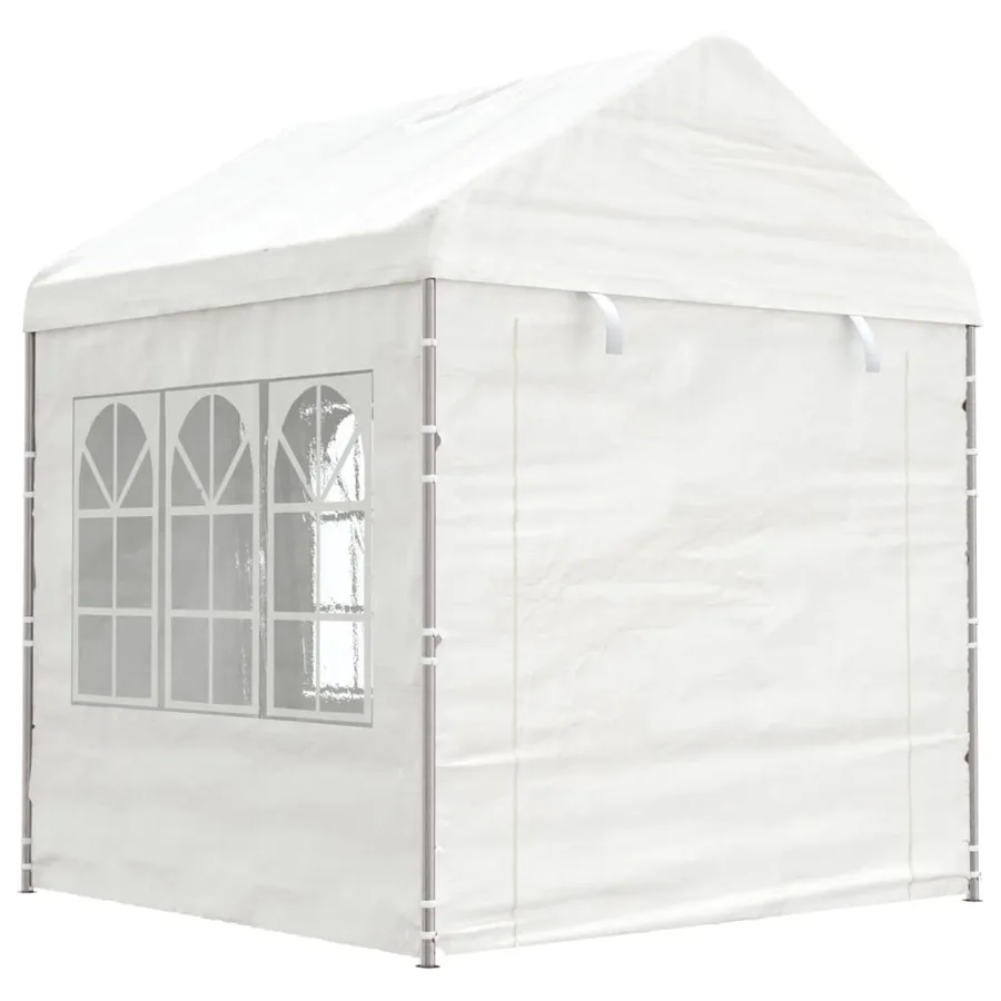 Belvédère avec toit blanc 8,92x2,28x2,69 m polyéthylène - 3