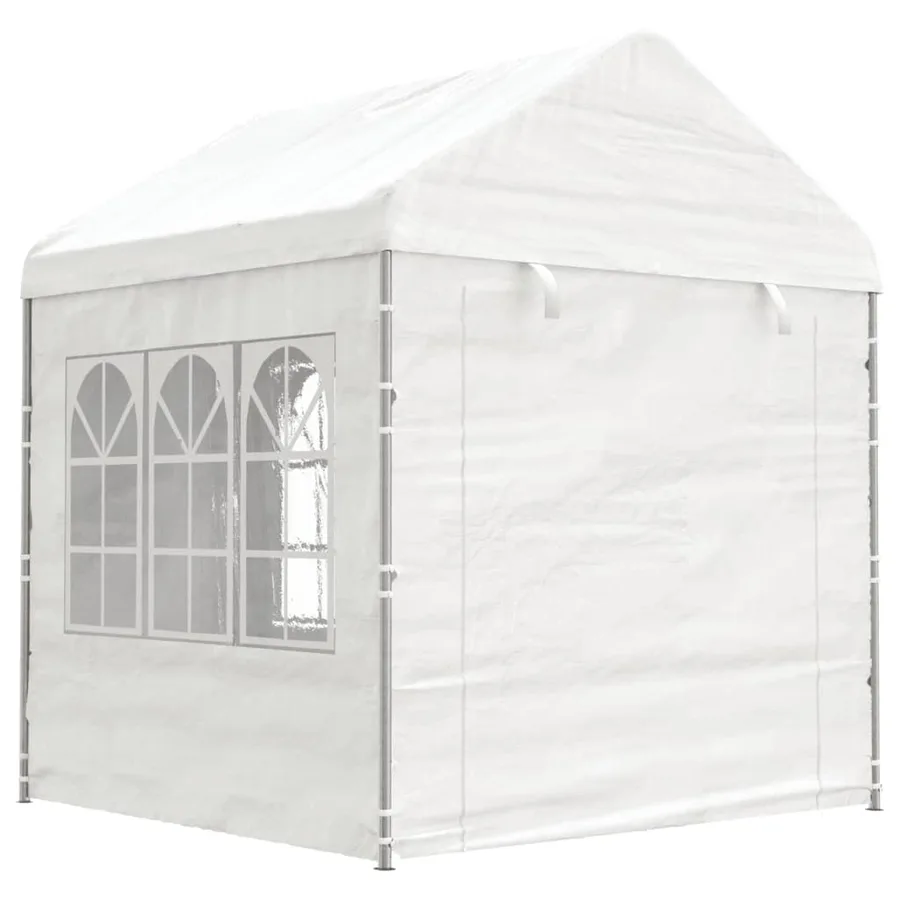 Belvédère avec toit blanc 13,38x2,28x2,69 m polyéthylène - 3