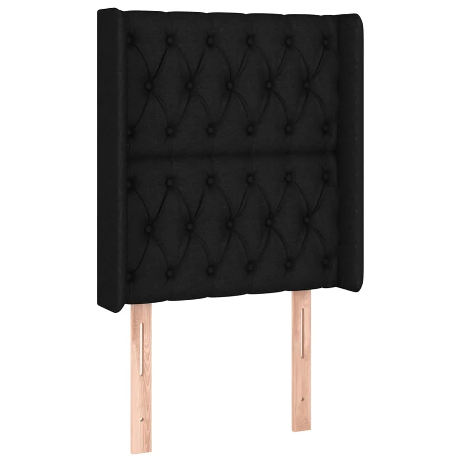 Tête de lit à LED Noir 83x16x118/128 cm Tissu - 3