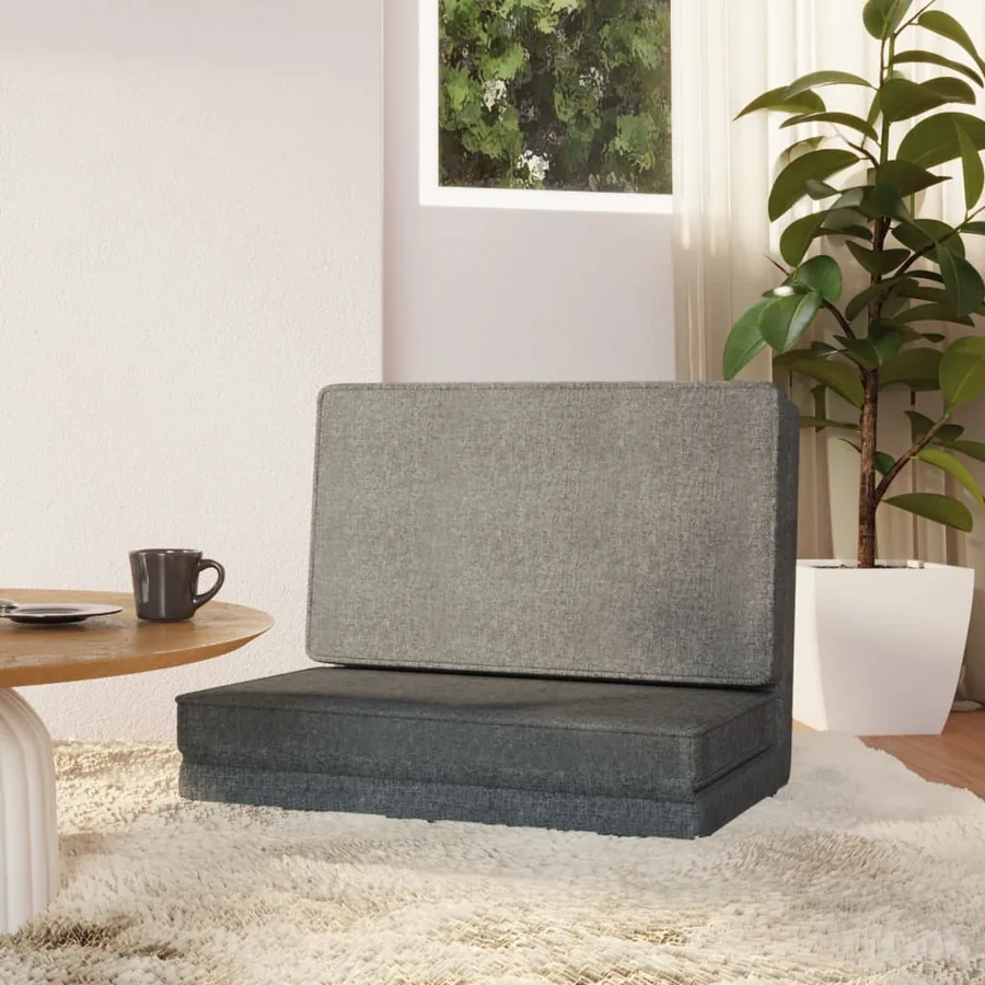 Chaise pliable de sol Gris clair Tissu