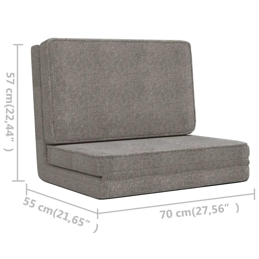 Chaise pliable de sol Gris clair Tissu - 11