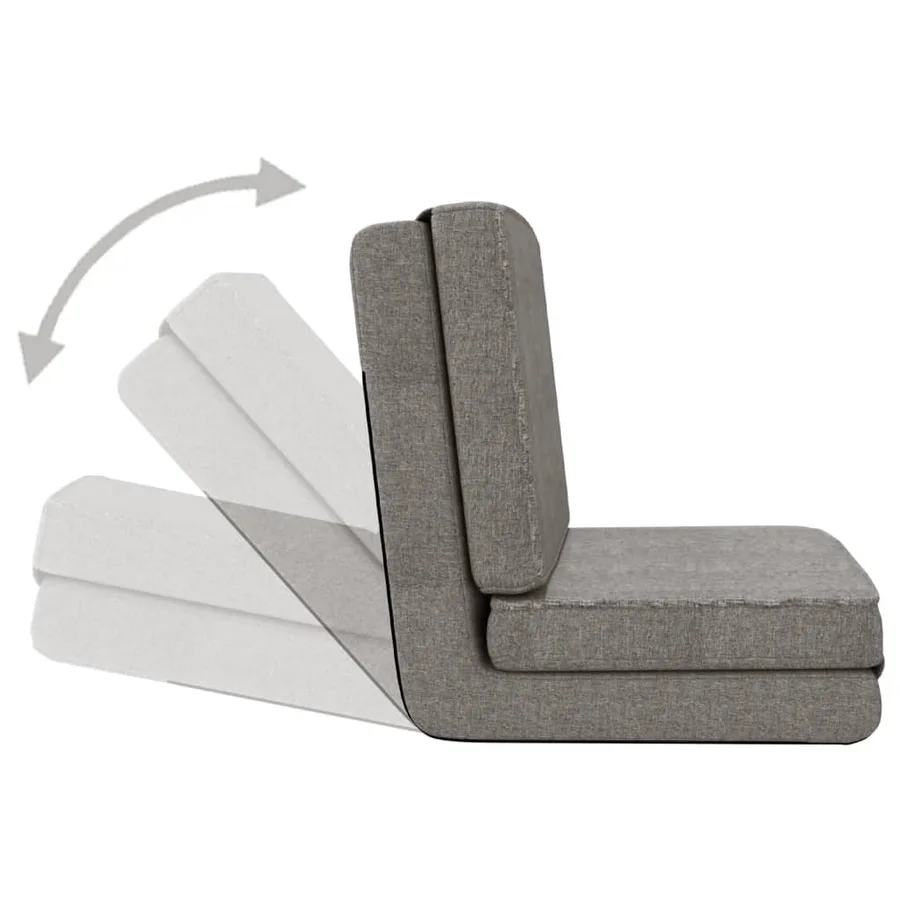 Chaise pliable de sol Gris clair Tissu - 6
