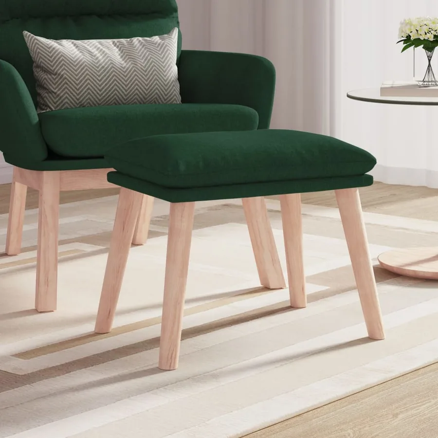 Repose-pied Vert foncé 45x29,5x35 cm Tissu