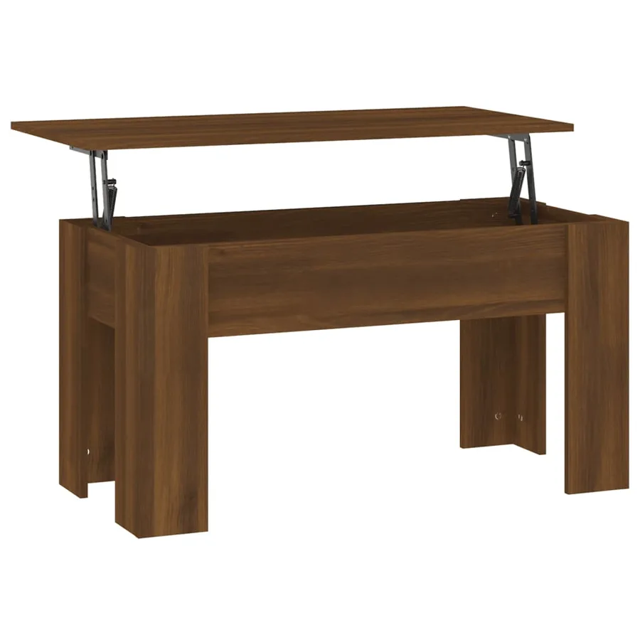 Table basse Chêne marron 101x49x52 cm Bois d'ingénierie - 2