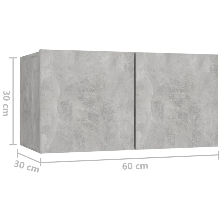 Ensemble de meubles TV 5 pcs Gris béton Bois d'ingénierie - 9