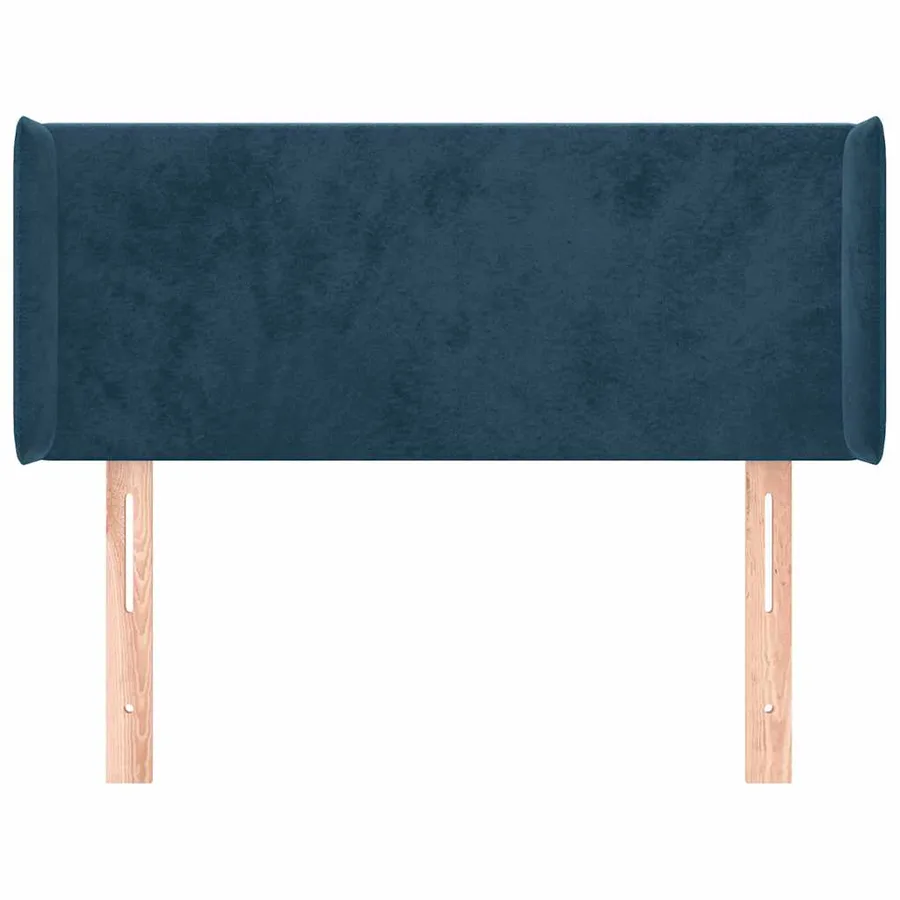 Tête de lit avec oreilles Bleu foncé 103x16x78/88 cm Velours - 3