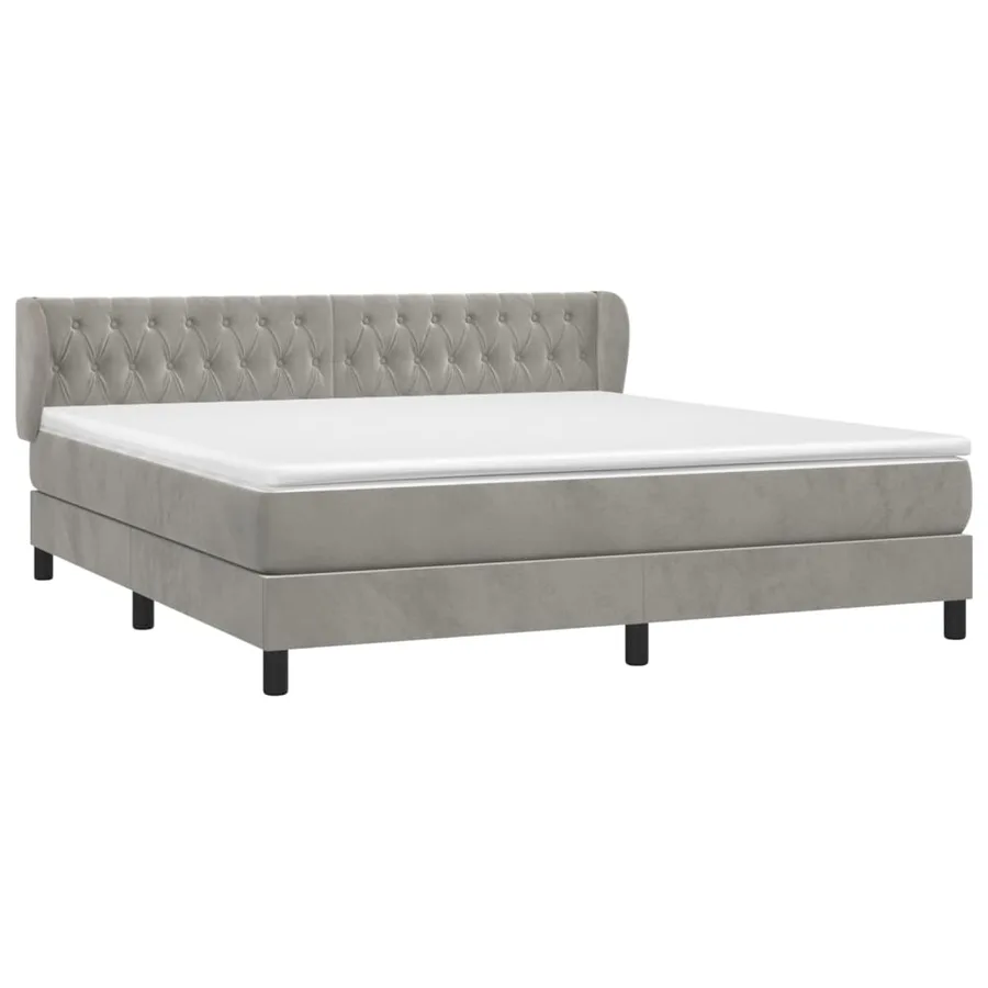 Sommier à lattes de lit et matelas Gris clair 160x200cm Velours - 3