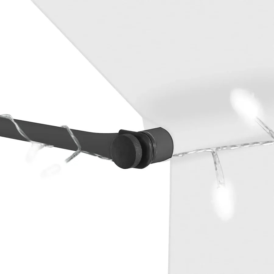 Auvent manuel rétractable avec LED 100 cm Crème - 5