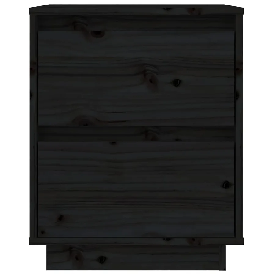 Tables de chevet 2 pcs Noir 40x35x50 cm Bois de pin solide - 7