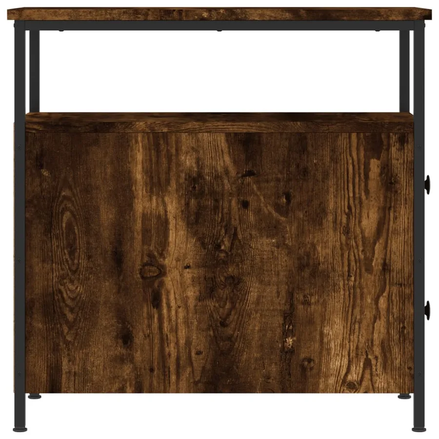 Tables de chevet 2 pcs chêne fumé 30x60x60 cm bois d'ingénierie - 8