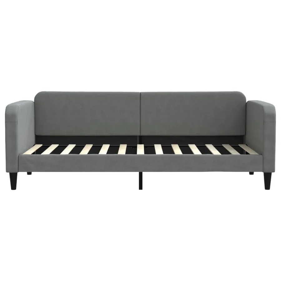 Lit de jour avec gigogne sans matelas gris foncé 80x200 cm - 7