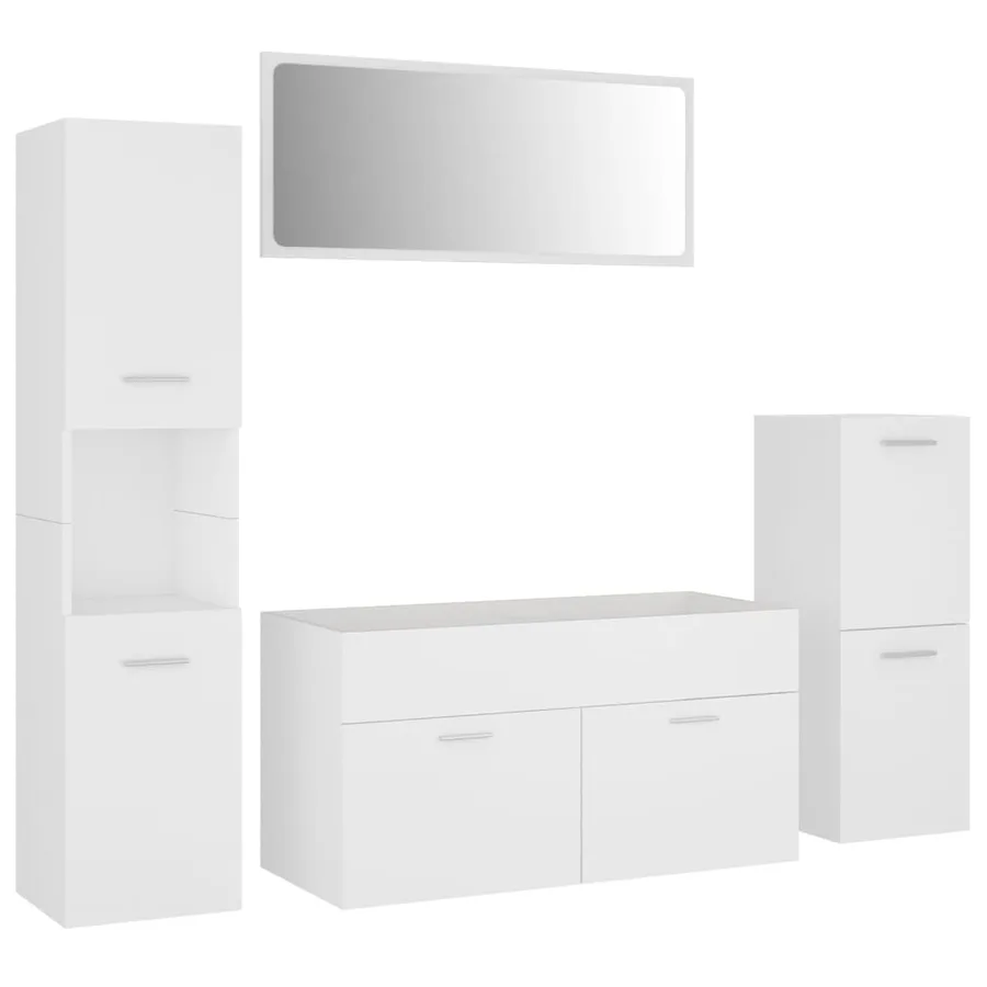 Ensemble de meubles de salle de bain Blanc Bois d'ingénierie - 2