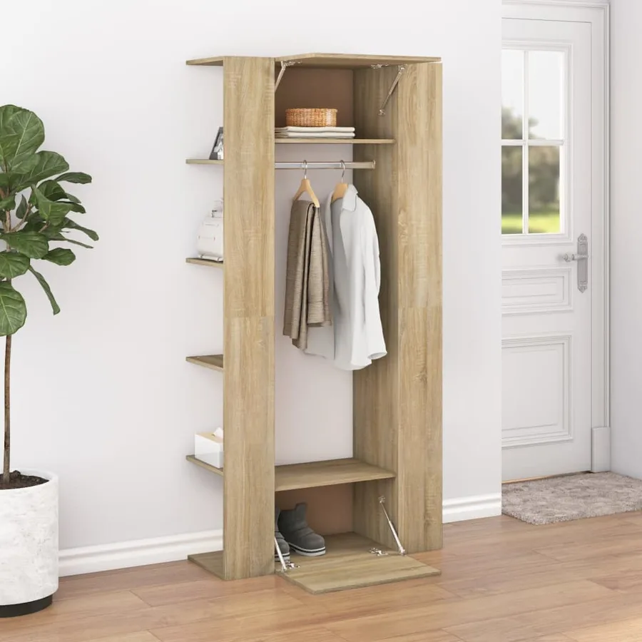 Armoires de couloir 2 pcs chêne sonoma bois d'ingénierie - 3