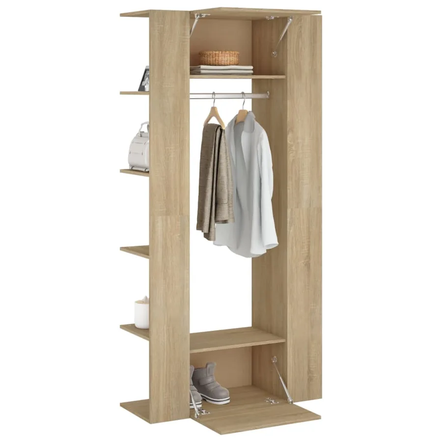 Armoires de couloir 2 pcs chêne sonoma bois d'ingénierie - 4