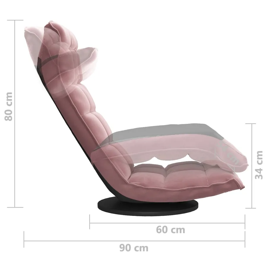 Chaise de sol pivotante Rose Velours - 7