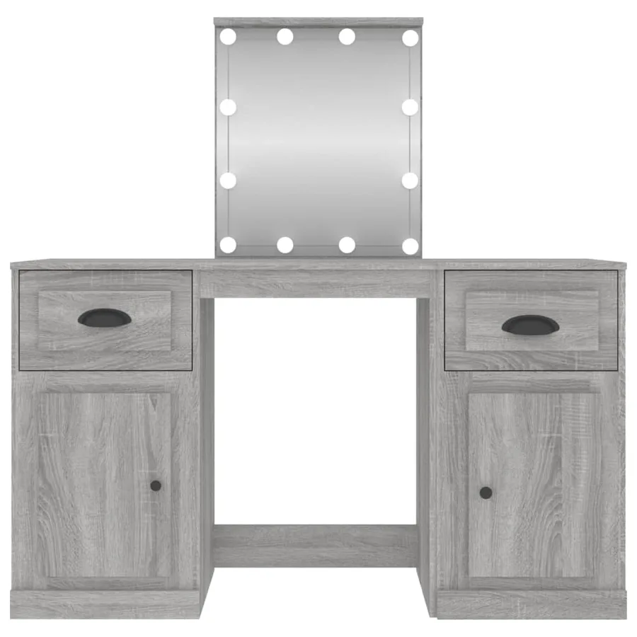 Coiffeuse avec LED sonoma gris 130x50x132,5 cm - 6
