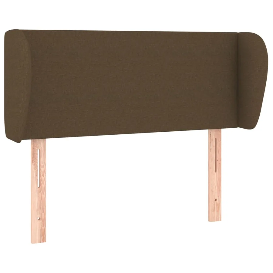 Tête de lit avec oreilles Marron foncé 103x23x78/88 cm Tissu - 2
