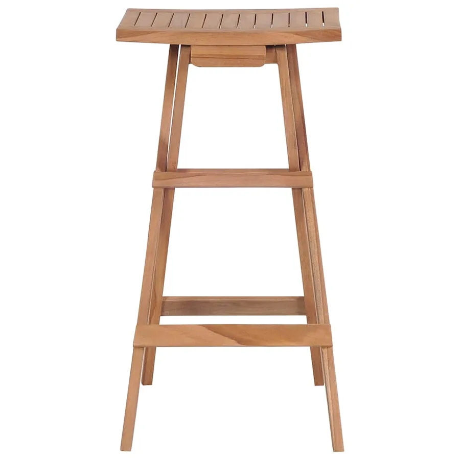 Tabourets de bar pliables lot de 4 Bois de teck massif - 3