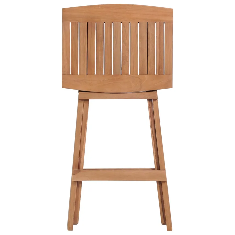 Tabourets de bar pliables lot de 4 Bois de teck massif - 4