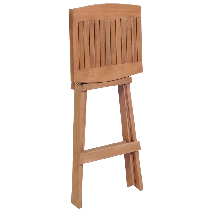 Tabourets de bar pliables lot de 4 Bois de teck massif - 5