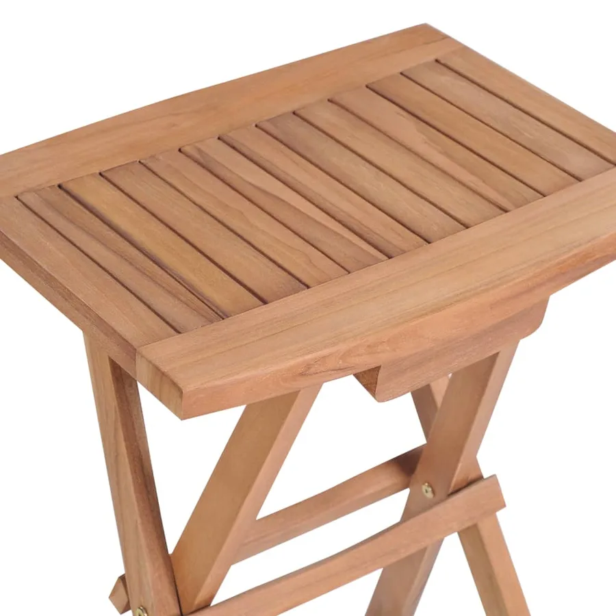 Tabourets de bar pliables lot de 4 Bois de teck massif - 6