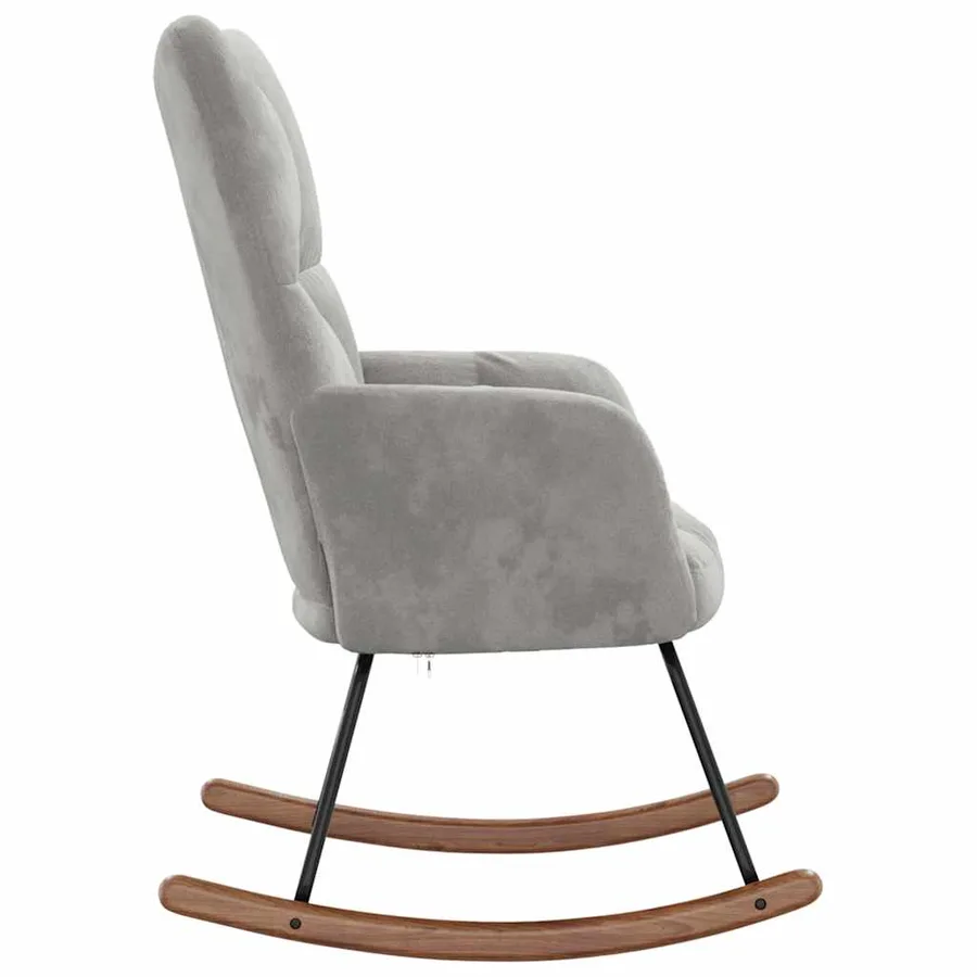 Chaise à bascule Gris clair Velours - 5