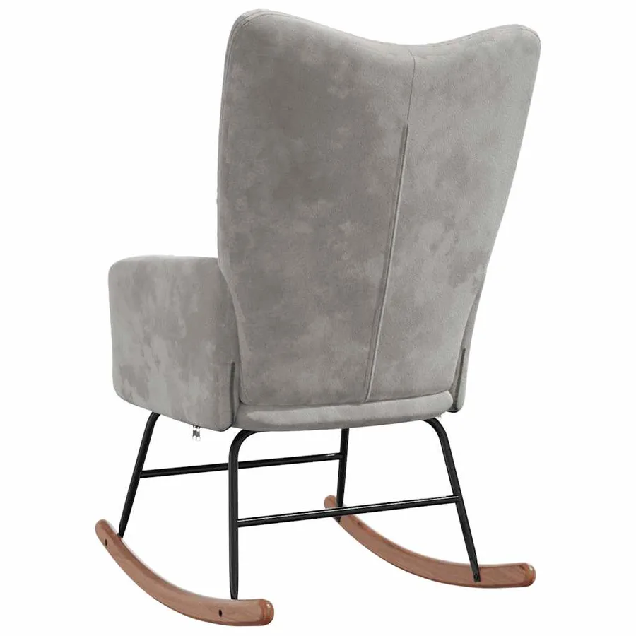 Chaise à bascule Gris clair Velours - 6