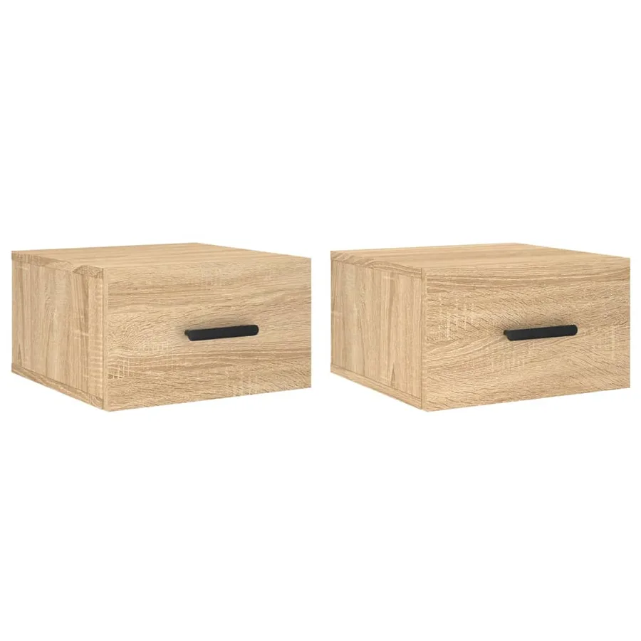 Tables de chevet murales 2 pcs chêne sonoma 35x35x20 cm - 2
