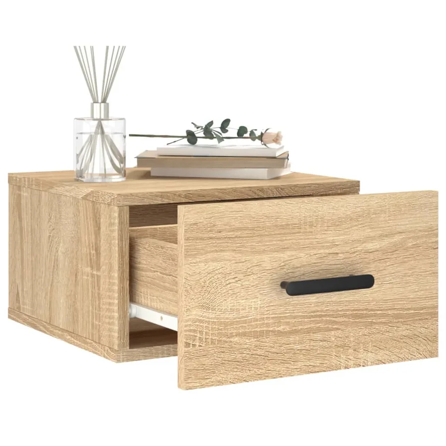 Tables de chevet murales 2 pcs chêne sonoma 35x35x20 cm - 4