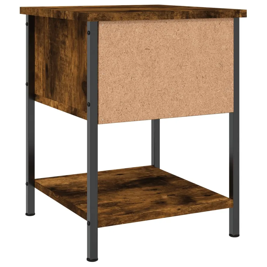 Table de chevet chêne fumé 34x35,5x45 cm bois d'ingénierie - 8