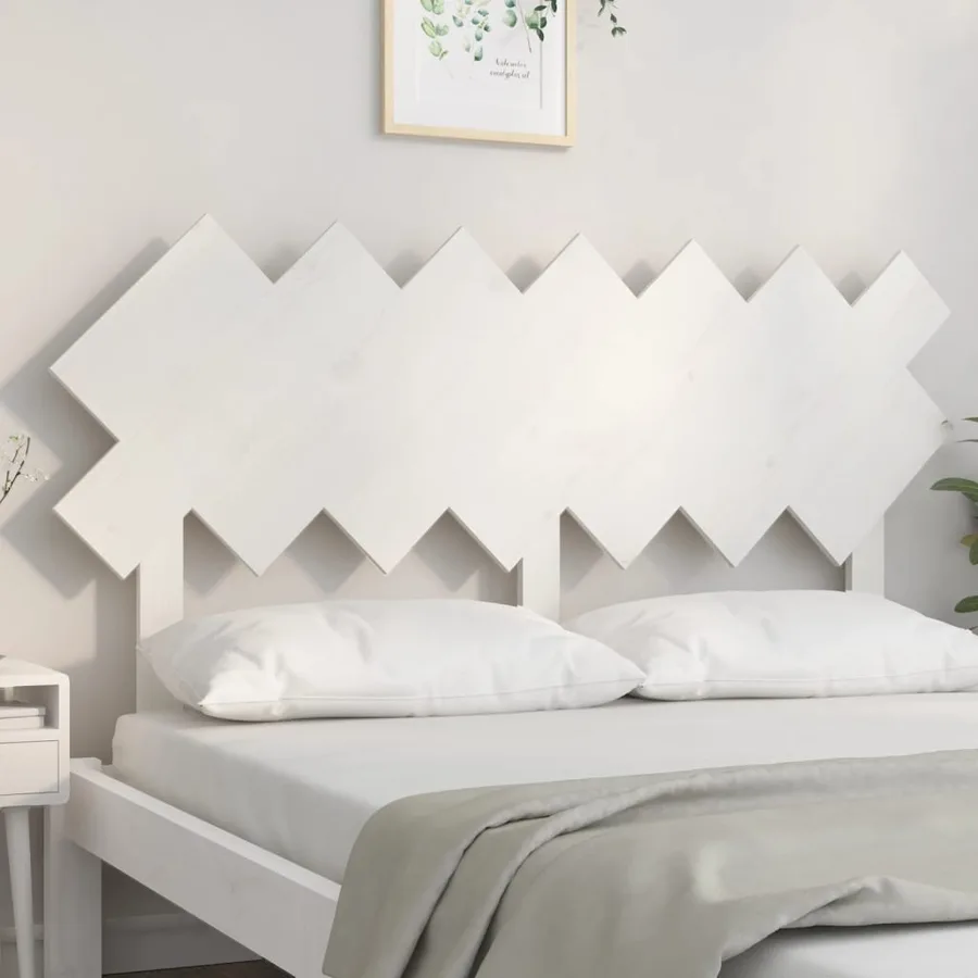 Tête de lit Blanc 141x3x80,5 cm Bois massif de pin - 3