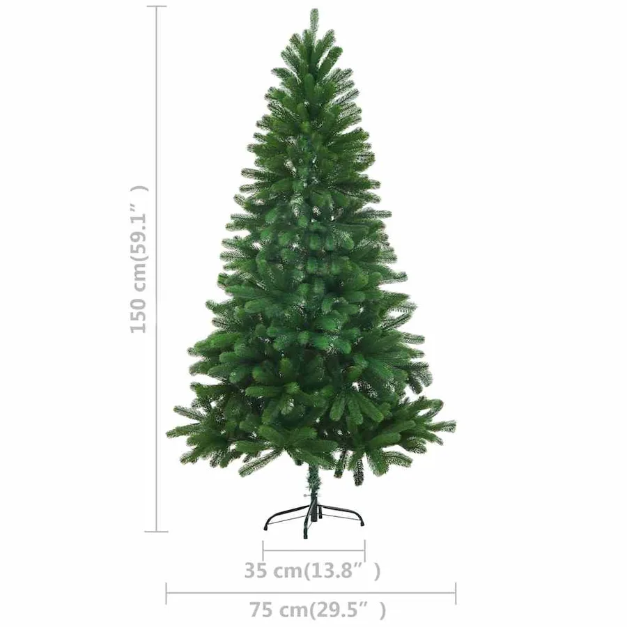 Arbre de Noël artificiel pré-éclairé et boules 150 cm Vert - 12
