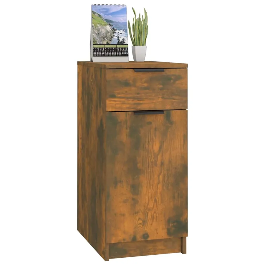 Armoire de bureau Chêne fumé 33,5x50x75 cm Bois d'ingénierie - 4