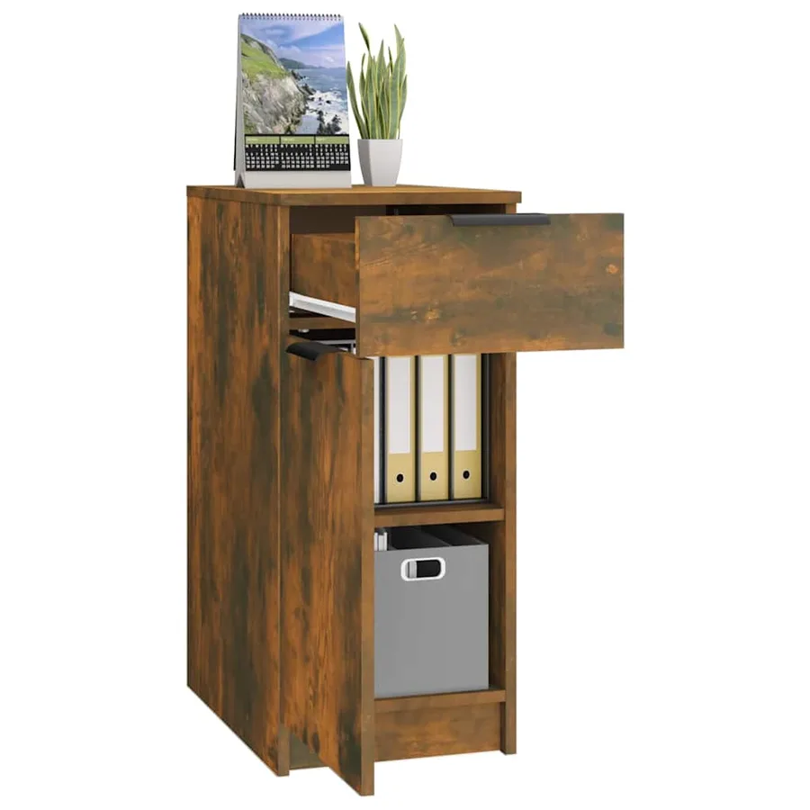 Armoire de bureau Chêne fumé 33,5x50x75 cm Bois d'ingénierie - 5
