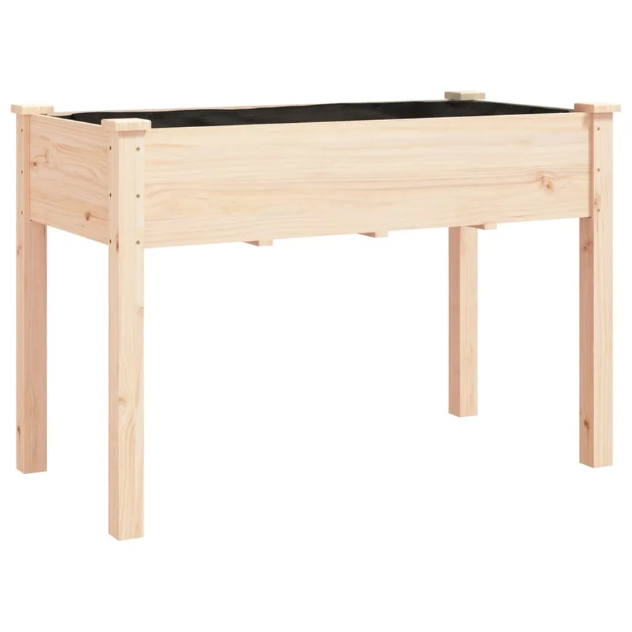 Jardinière sur roues avec doublure 118x59x80 cm bois de sapin - 3