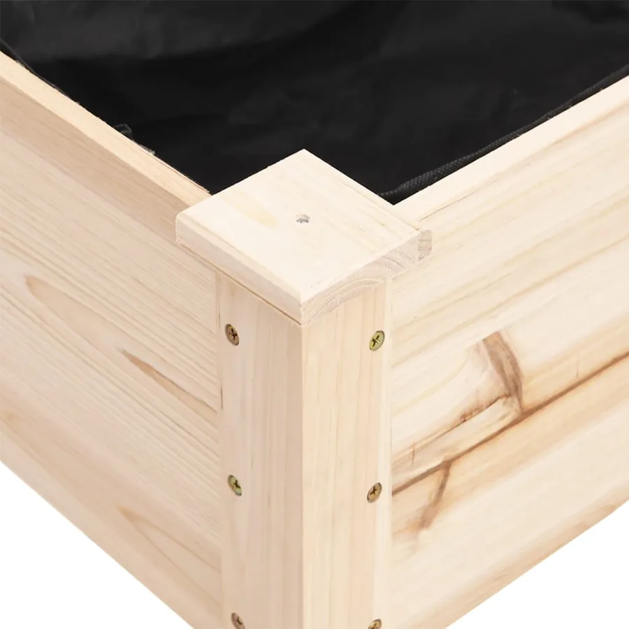 Jardinière sur roues avec doublure 118x59x80 cm bois de sapin - 4