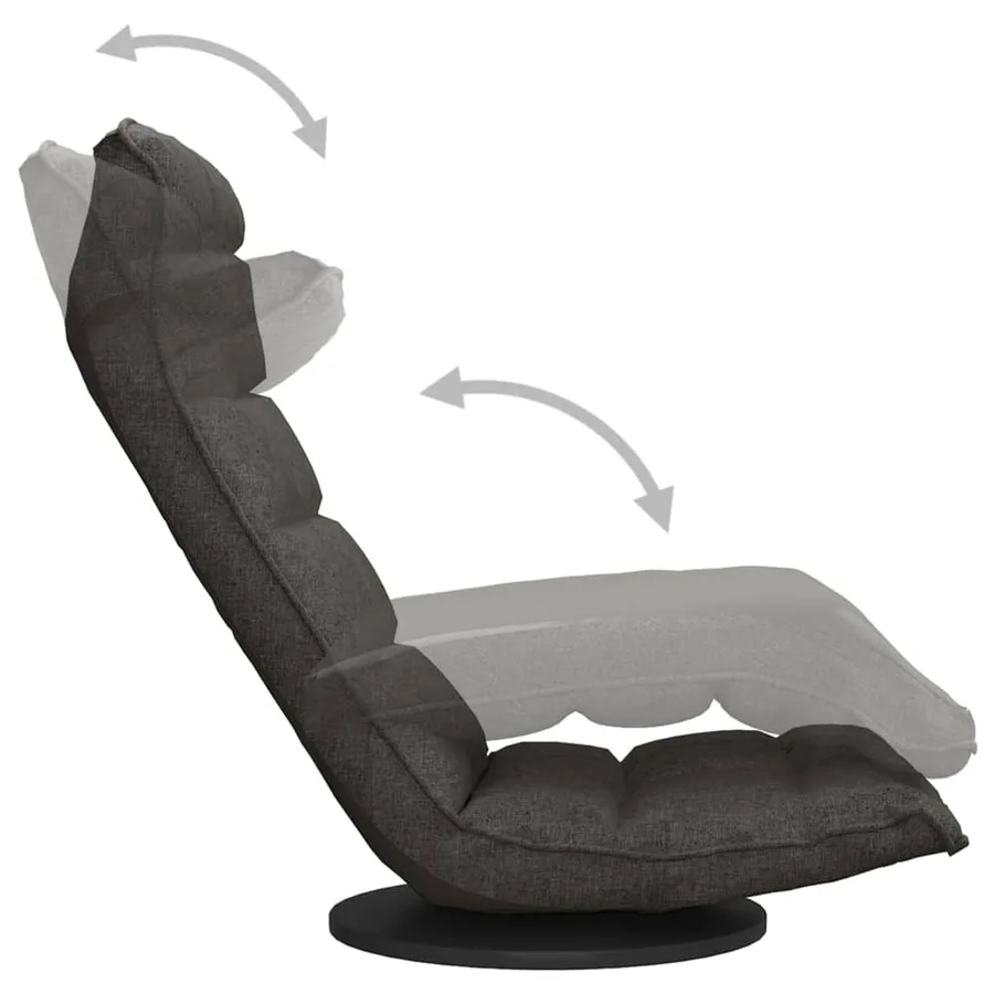 Chaise de sol pivotante Gris foncé Tissu - 6