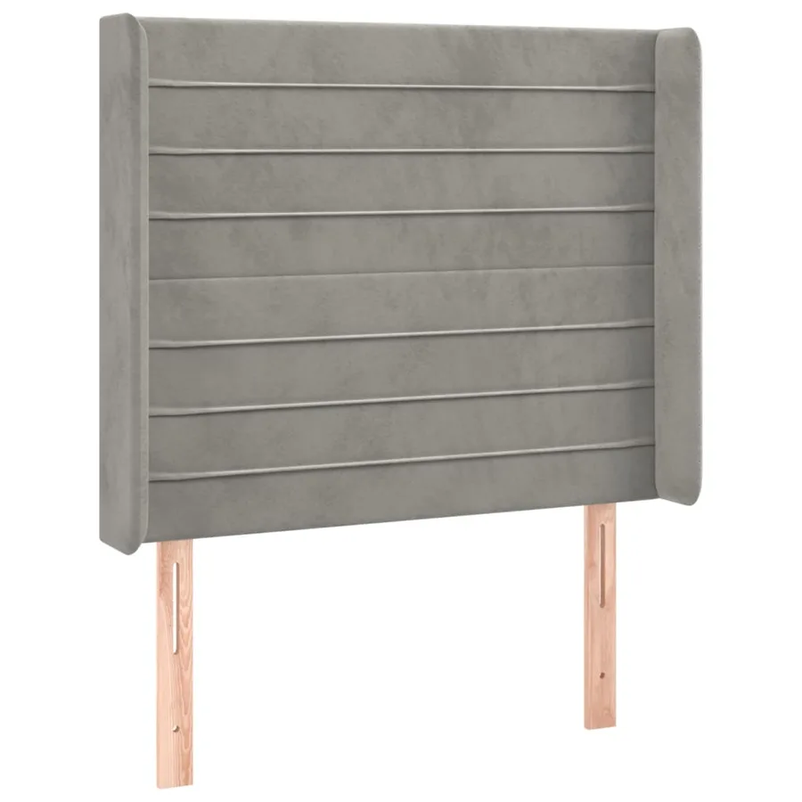 Tête de lit avec oreilles Gris clair 83x16x118/128 cm Velours - 2