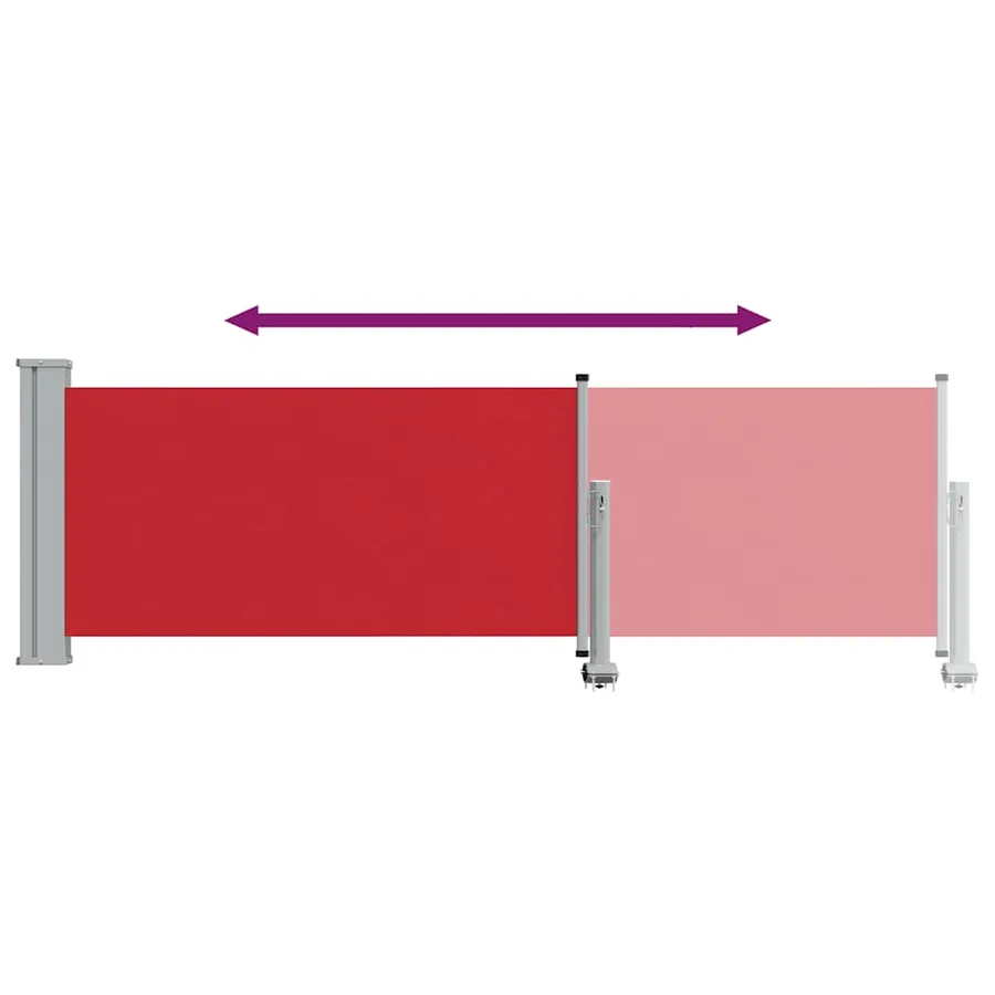 Auvent latéral rétractable de patio 80x300 cm Rouge - 7