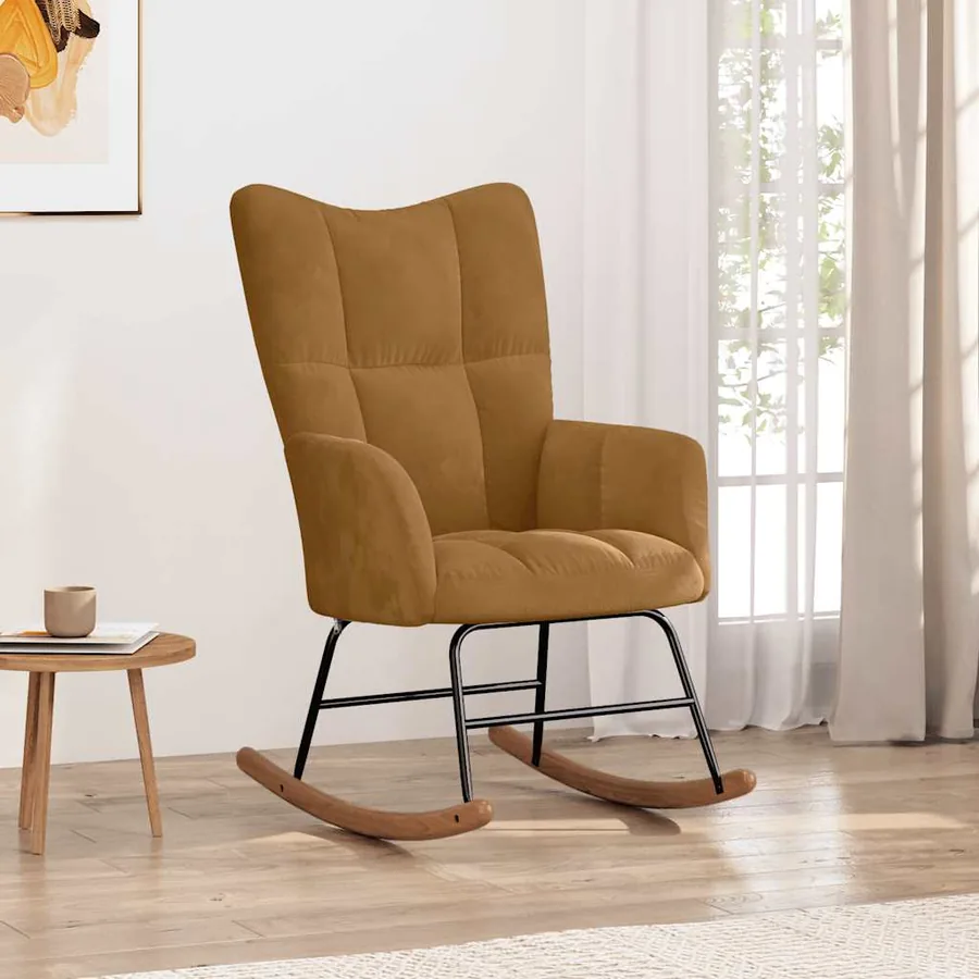 Chaise à bascule Marron Velours