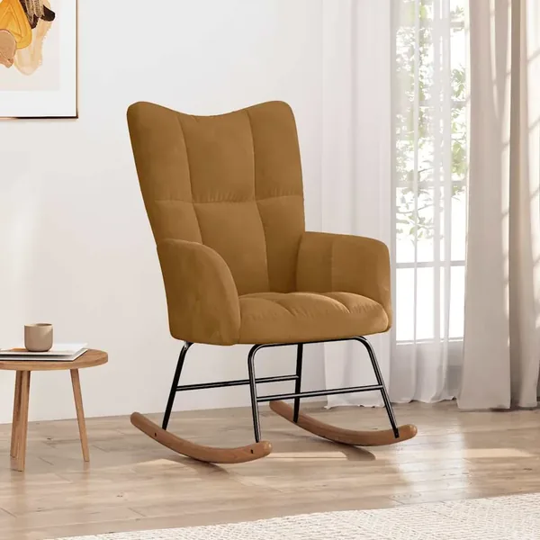 Chaise à bascule Marron Velours